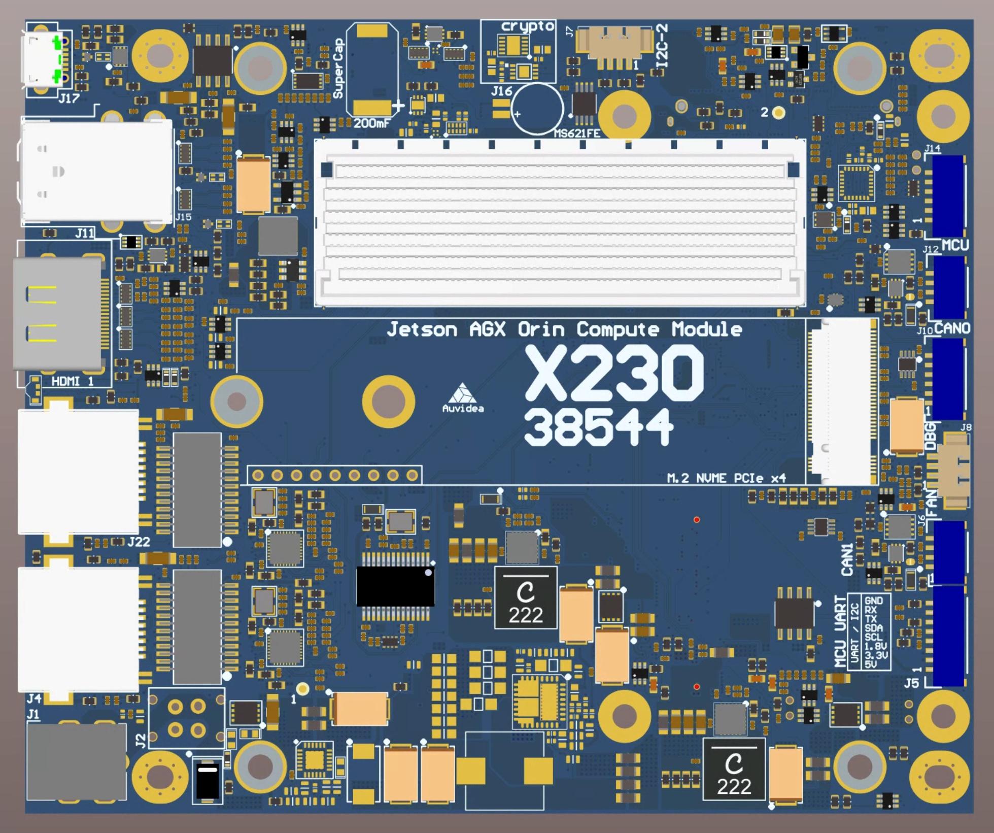 Auvidea GmbH-72155-AI Schede e pannelli carrier X230-AI carrier board (extendable) for NVIDIA Jetson AGX Orin