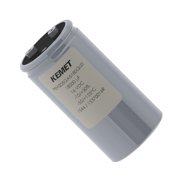 KEMET Corporation-PEH205GA5180QU0 铝电容器 Cap Aluminum Lytic 18000uF 16V -10% to 30% (35 X 51mm) Clamp Mount Screw 0.023 Ohm 6.2A 4000h 125°C Bag