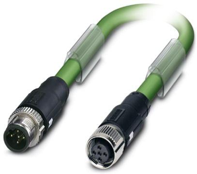 PHOENIX CONTACT-1400526 Assemblaggio cavo Altro Sensor/actuator cable, 5-position, PUR halogen-free, may green RAL 6017, Plug straight M12 SPEEDCON, B-coded, on Socket straight M12 SPEEDCON, B-coded, cable length 3 m