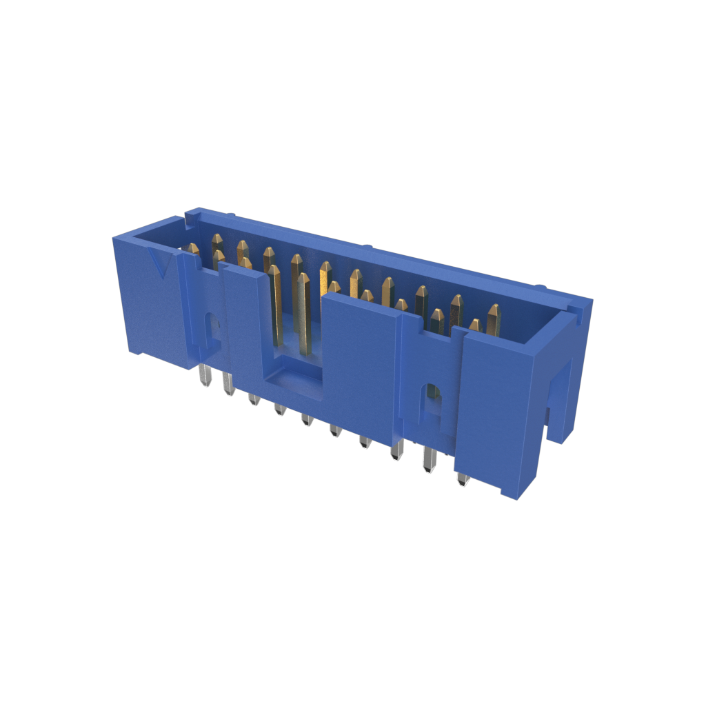 Amphenol Communications Solutions-75869-104LF Connector Headers and PCB Receptacles Quickie®, Wire to Board Connector, Double Row, 20 Positions, 2.54 mm (0.1 in.), Vertical, Shrouded Header 0.76 um (30 uin) Gold or GXT™ Plating