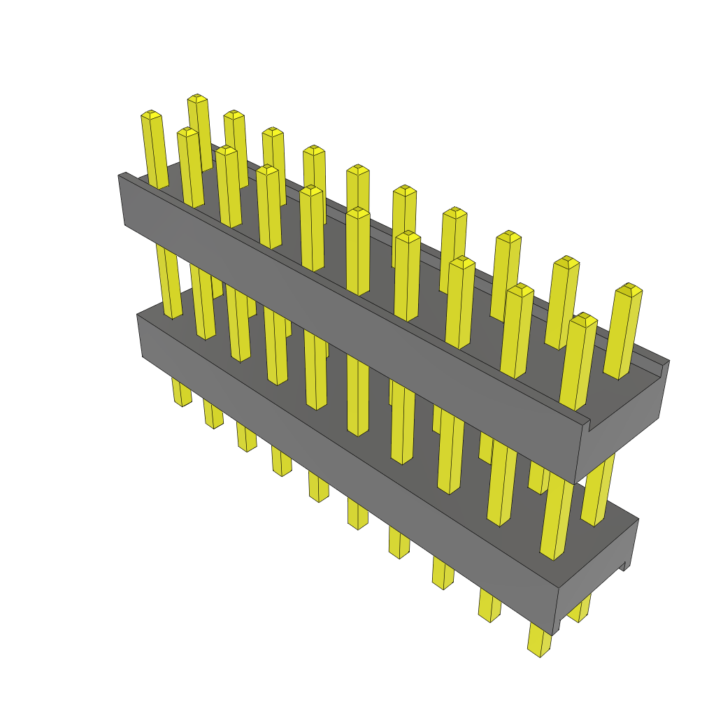 Samtec-ZW-10-15-T-D-393-118 连接器插头及 PCB 插座 Conn Board Stacker HDR 20 POS 2.54mm Solder ST Top Entry Thru-Hole Bulk