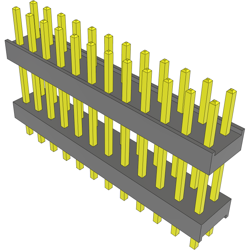 Samtec-DW-12-09-T-D-452 Connector Headers and PCB Receptacles Conn Board Stacker HDR 24 POS 2.54mm Solder ST Top Entry Thru-Hole Bulk
