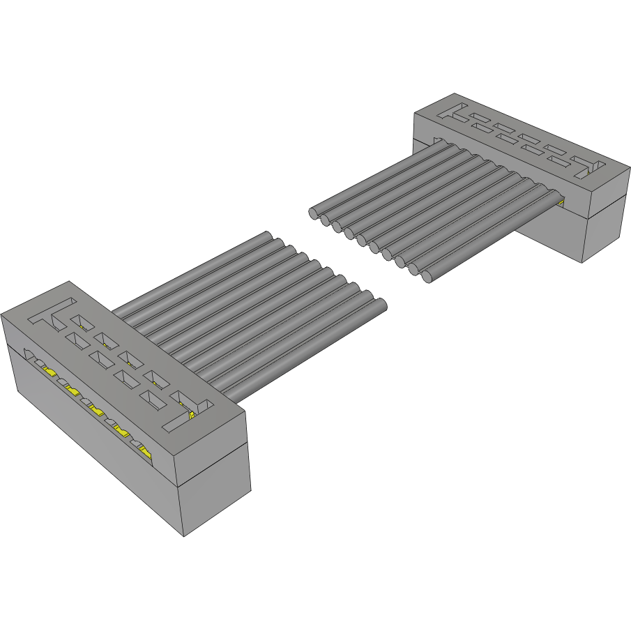 Samtec-TCSD-05-D-05.85-01-N  Cable Assembly 0.148m 28AWG 1mm 10 to 10 POS IDC Connector to IDC Connector F-F TIGER EYE™ Bulk