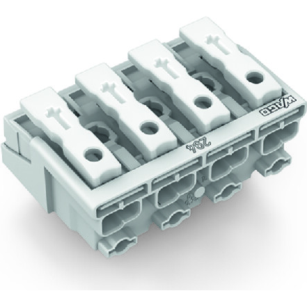 WAGO-294-4004 Steckverbinder, Klemmenblöcke Conn Terminal Block 4 POS 10mm Spring Clamp RA Cable Mount 24A Foil
