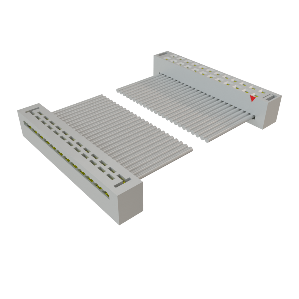 Samtec-TCSD-12-D-02.00-01-F-R Flachband Kabelbaugruppen Cable Assembly 0.05m 28AWG 1mm 24 to 24 POS IDC Connector to IDC Connector F-F TIGER EYE™ Bulk