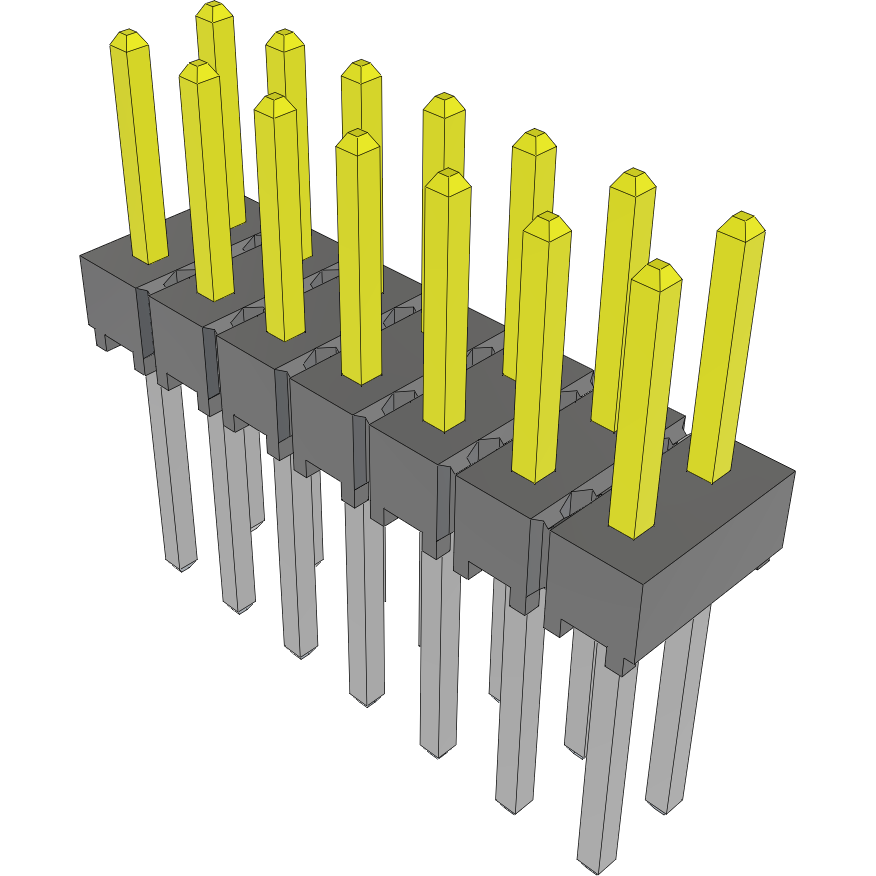 Samtec-HTSW-107-22-S-D 连接器插头及 PCB 插座 Conn Unshrouded Header HDR 14 POS 2.54mm Solder ST Top Entry Thru-Hole Bulk