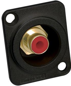 Amphenol-ACJB-RED Steckverbinder für Audio und Video Conn RCA F 2 POS ST Panel Mount 2 Terminal 1 Port