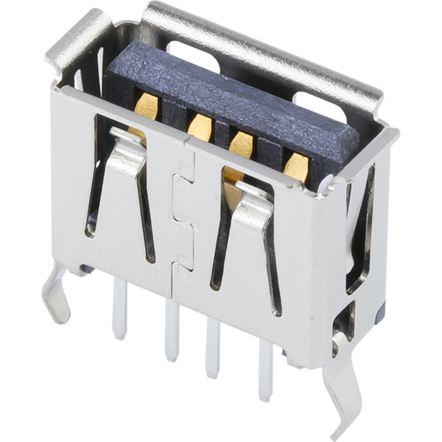 Molex-1050570001 Connector USB Conn USB 2.0 Type A RCP 4 POS 2mm/2.5mm Solder ST Thru-Hole 4 Terminal 1 Port USB 2.0 Tray