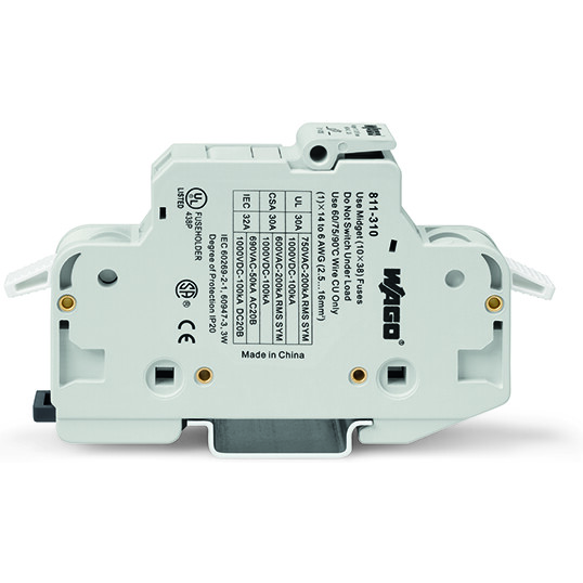 WAGO-811-310 Sicherungszubehör Fuse Holder 32A 750VAC/1000VDC DIN Rail Screw Box
