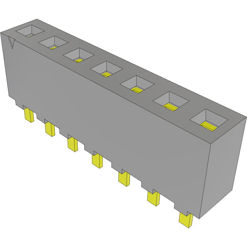 Samtec-FHP-07-01-H-S Connector Headers and PCB Receptacles Conn Socket Strip SKT 7 POS 3.96mm Solder ST Top Entry Thru-Hole Tube