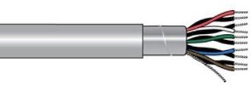 Alpha Wire-2219/12C SL005 Kabel, Mehrleiter Twisted Pair Cable Tape Polyvinyl Chloride 24Conductors 22AWG 11.09mm 150VAC Slate Polyvinyl Chloride 30.48m Spool