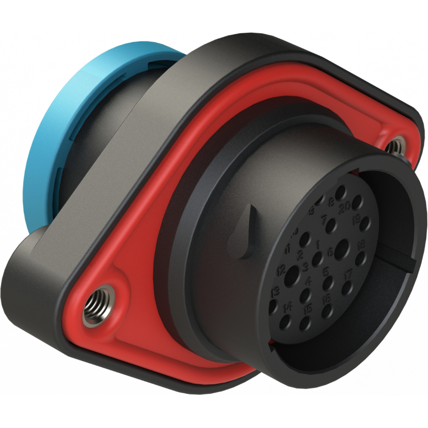 Amphenol-AHDP02-18-20SR-BRA Connector Circular Conn Circular SKT 20 POS ST Panel Mount 20 Terminal 1 Port Box