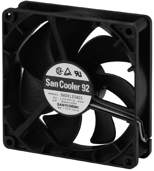 SANYO DENKI-9A0912M401 Blowers and Fans DC Fan Axial Ball Bearing 12V 6V to 13.8V 36.7CFM 27dB 92 X 92 X 25mm Sensor