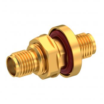 Radiall-R125753000 RF-Steckverbinder Conn SMA Adapter 0Hz to 18GHz 50Ohm ST Panel Mount F/F Gold Over Nickel