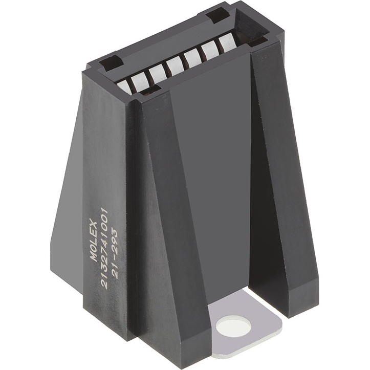 Molex-2132741001 Steckverbinder PowerPlane BusBar Assembly, Middle Size, Vertical Mount, Single Hole, Closed Side Walls, Siver (Ag) Plated