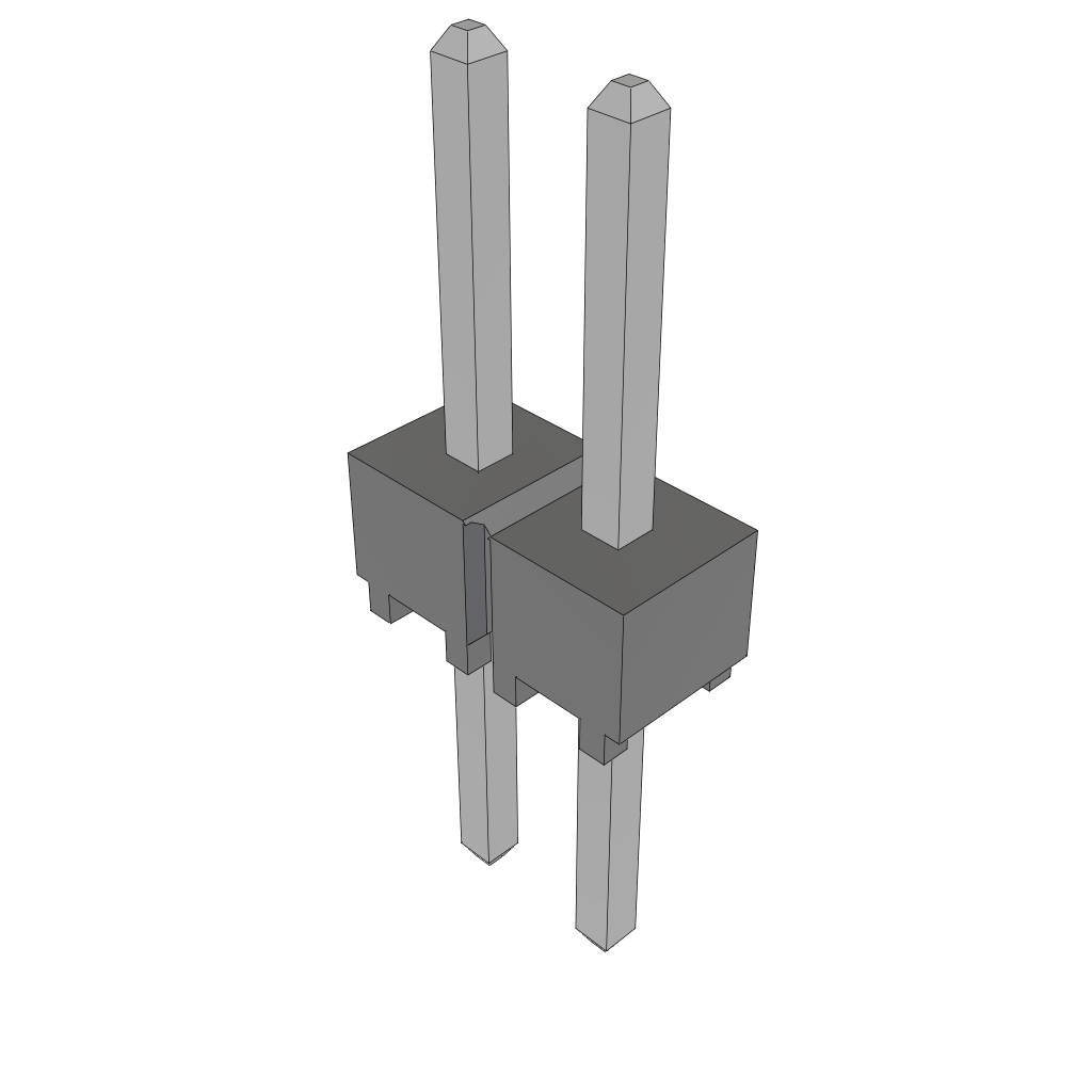 Samtec-HTSW-102-08-T-S Connector Headers and PCB Receptacles Conn Unshrouded Header HDR 2 POS 2.54mm Solder ST Top Entry Thru-Hole