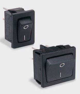 Bulgin Limited-H8670VBBB Switch Rocker Switch Rocker ON OFF ON DPDT Quick Connect Curved Rocker 24VDC