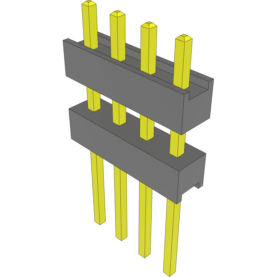 Samtec-EW-04-09-T-S-300 Embases de raccordement et réceptacles PCB Conn Board Stacker HDR 4 POS 2.54mm Solder ST Top Entry Thru-Hole Bulk