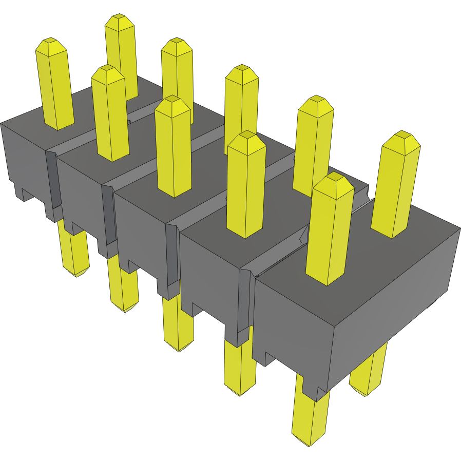 Samtec-TSW-105-05-F-D Cabezales del conector y receptáculos PCB Conn Unshrouded Header HDR 10 POS 2.54mm Solder ST Top Entry Thru-Hole Bulk