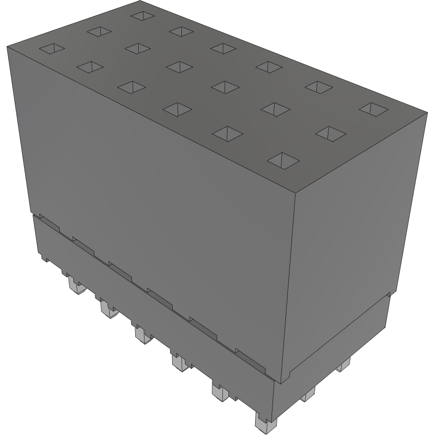Samtec-ESQ-106-12-L-T Connector Headers and PCB Receptacles Conn Elevated Socket SKT 18 POS 2.54mm Solder ST Top Entry Thru-Hole Tube