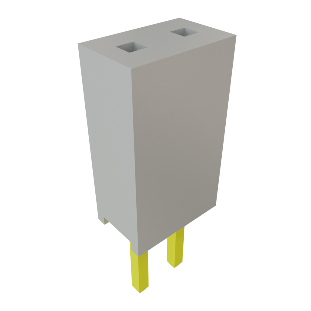 Samtec-SSQ-101-02-T-D Embases de raccordement et réceptacles PCB Conn Socket Strip SKT 2 POS Solder ST Top Entry Thru-Hole Bulk