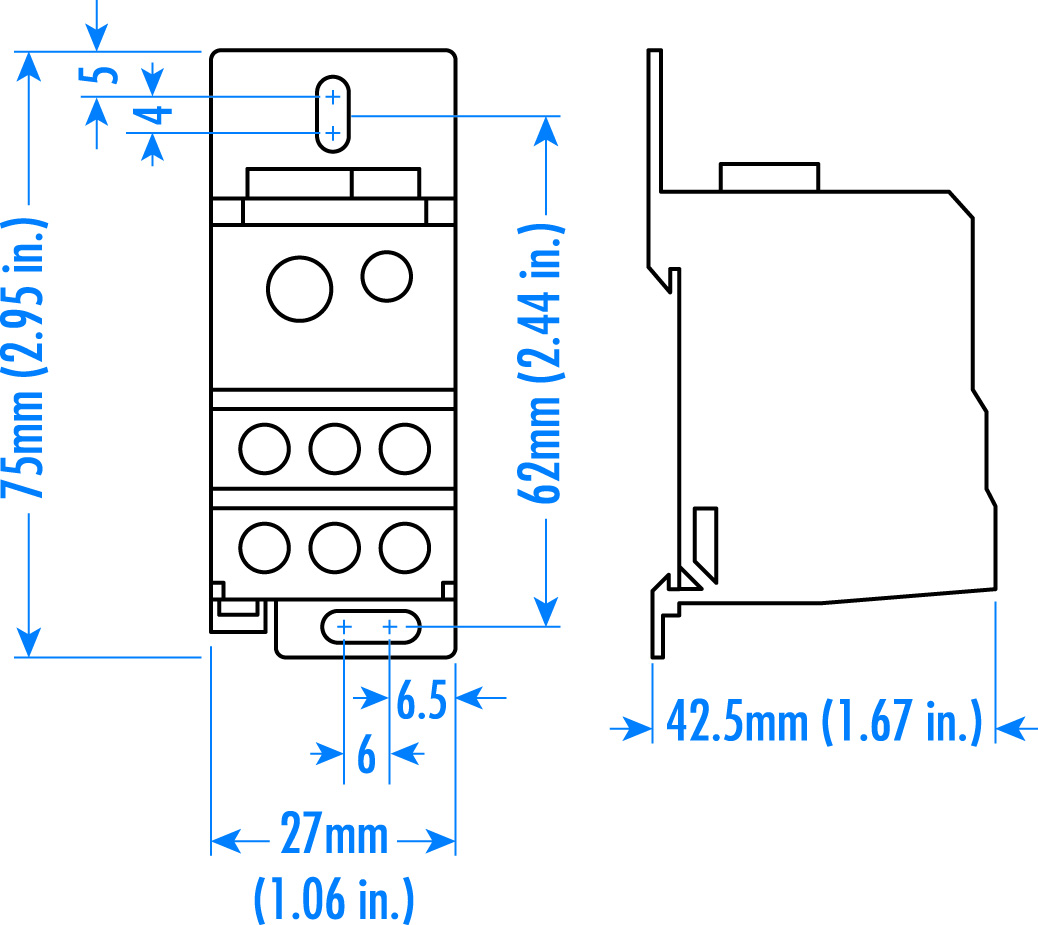 Altech Corporation-38041 Steckverbinder, Klemmenblöcke Conn Power Distribution Block 1 POS Screw RA Cable Mount 115A
