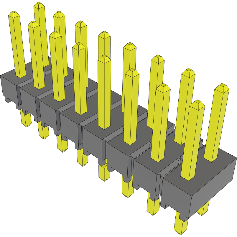 Samtec-TSW-108-23-T-D-LL Steckverbinderleisten und Leiterplattenbuchsen Conn Unshrouded Header HDR 16 POS 2.54mm Solder ST Top Entry Thru-Hole Bulk