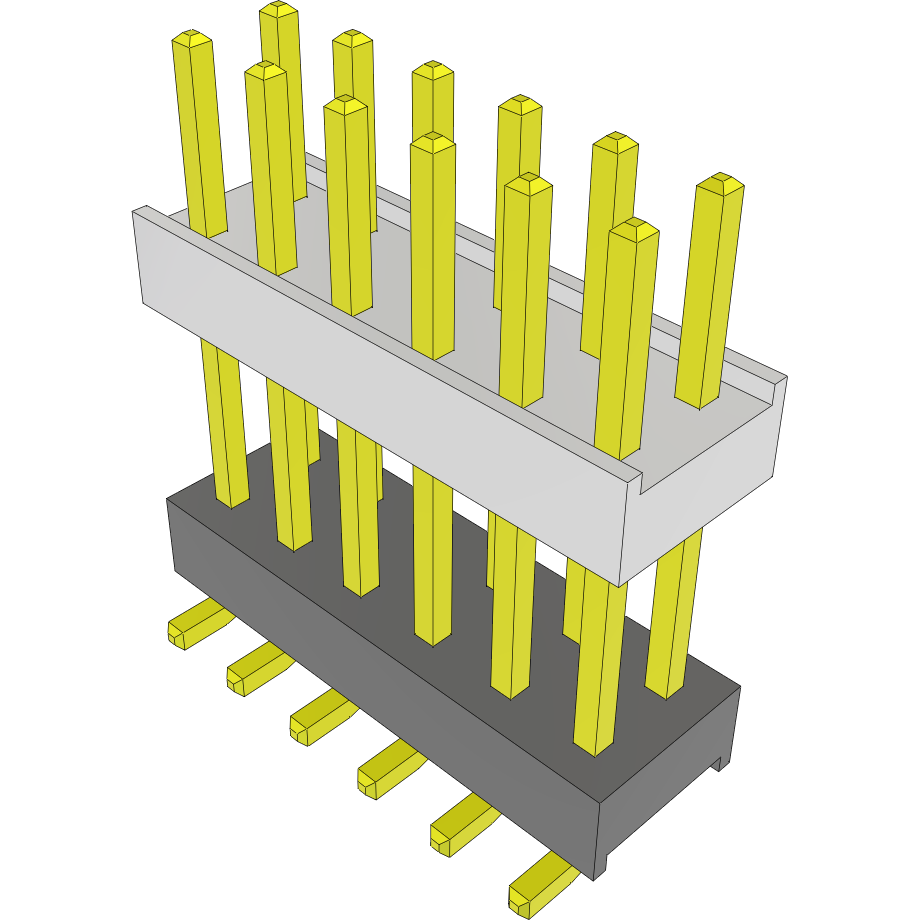 Samtec-HW-06-09-G-D-490-SM Steckverbinderleisten und Leiterplattenbuchsen Conn Board Stacker HDR 12 POS 2.54mm Solder ST Top Entry SMD Tube