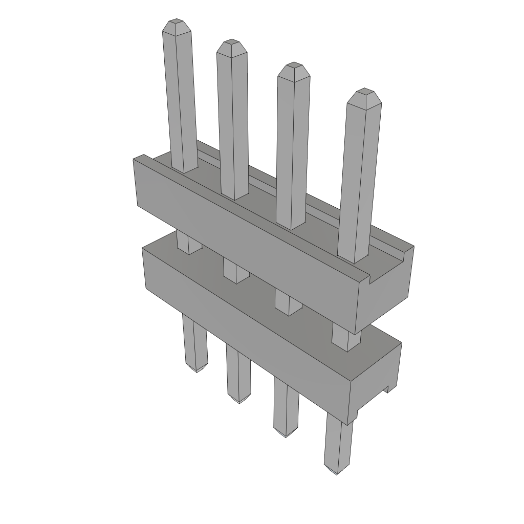 Samtec-TW-04-09-T-S-175-130 Cabezales del conector y receptáculos PCB Conn Board Stacker HDR 4 POS 2mm Solder ST Top Entry Thru-Hole Bulk