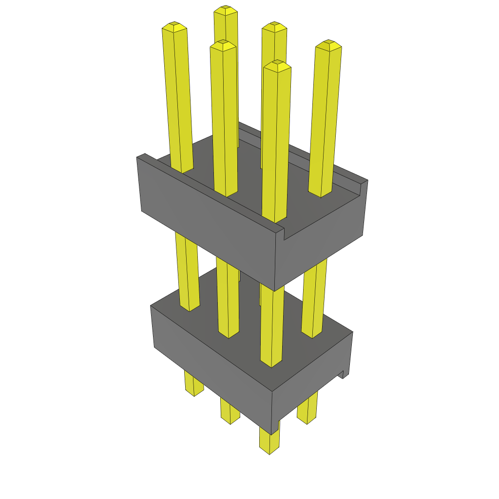 Samtec-ZW-03-09-L-D-399-118 Connector Headers and PCB Receptacles Conn Board Stacker HDR 6 POS 2.54mm Solder ST Thru-Hole Bulk