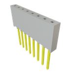 Conn Socket Strip SKT 8 POS 2.54mm Solder ST Top Entry Thru-Hole Bulk