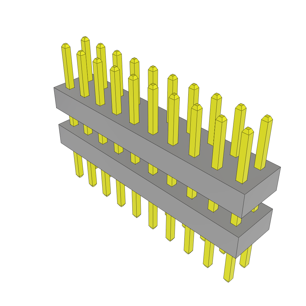 Samtec-TW-10-03-G-D-225-155 Connector Headers and PCB Receptacles Conn Board Stacker HDR 20 POS 2mm Solder ST Top Entry Thru-Hole Bulk