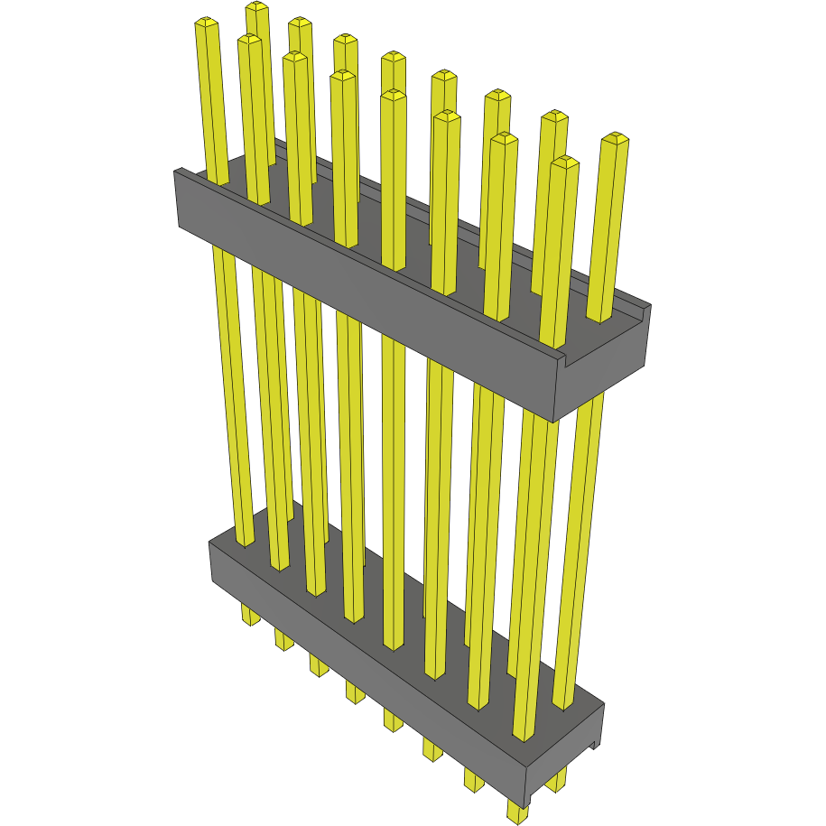 Samtec-DW-08-13-T-D-870 Cabezales del conector y receptáculos PCB Conn Board Stacker HDR 16 POS 2.54mm Solder ST Top Entry Thru-Hole Bulk