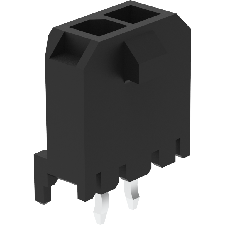 Amphenol Communications Solutions-G881B02102KEU Cabezales del conector y receptáculos PCB Conn Wire to Board HDR 2Power POS 3mm Solder ST Top Entry Thru-Hole Tray