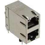 Bel Fuse-0843-2B1T-33-F Steckverbinder, Telefon und Telekommunikation Conn RJ-45 F 16 POS 2.54mm Solder RA Thru-Hole 24 Terminal 2 Port