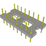 Conn DIP Adapter HDR 16 POS 2.54mm ST Thru-Hole Bulk