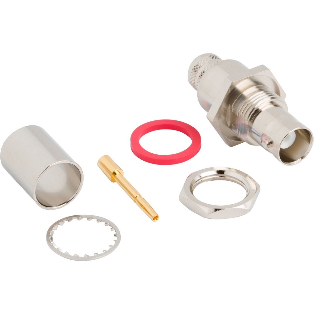 Amphenol RF-112604 RF-Steckverbinder Conn BNC 0Hz to 4GHz 50Ohm Crimp ST Panel Mount F Gold