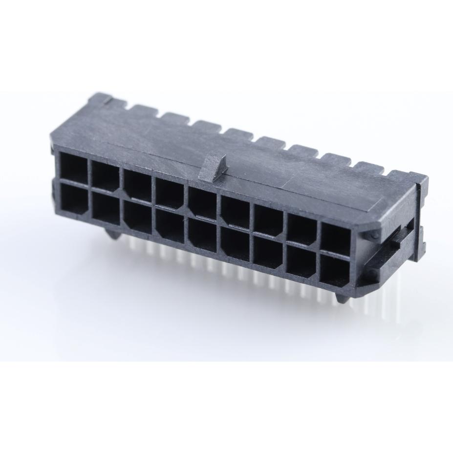 Molex-430451802 Connector Headers and PCB Receptacles Conn Wire to Board HDR 18 POS 3mm Solder RA Side Entry Thru-Hole Tray