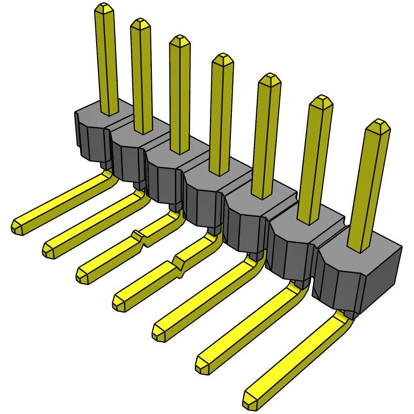 Samtec-TSW-107-22-L-S-LA Steckverbinderleisten und Leiterplattenbuchsen Conn Unshrouded Header HDR 7 POS 2.54mm Solder RA Side Entry Thru-Hole Bulk
