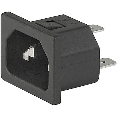 SCHURTER-6162.0162 Steckverbinder Conn Inlet PL 3 POS Faston ST Panel Mount 3 Terminal 1 Port Box