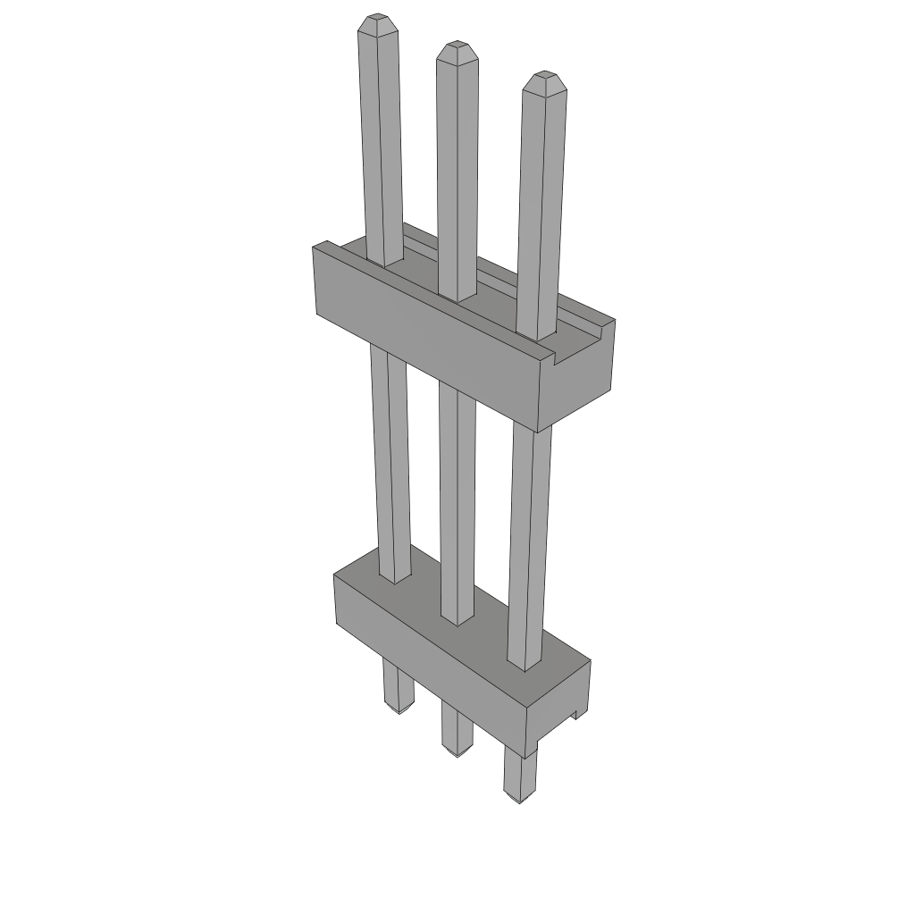 Samtec-TW-03-06-T-S-385-110 Connector Headers and PCB Receptacles Conn Board Stacker HDR 3 POS 2mm Solder ST Top Entry Thru-Hole Bulk