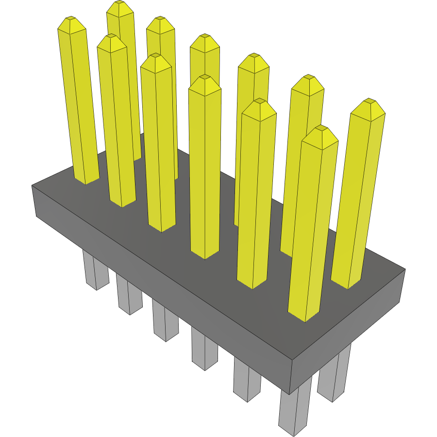 Samtec-FTS-106-04-F-D Cabezales del conector y receptáculos PCB Conn Unshrouded Header HDR 12 POS 1.27mm Solder ST Top Entry Thru-Hole Tube