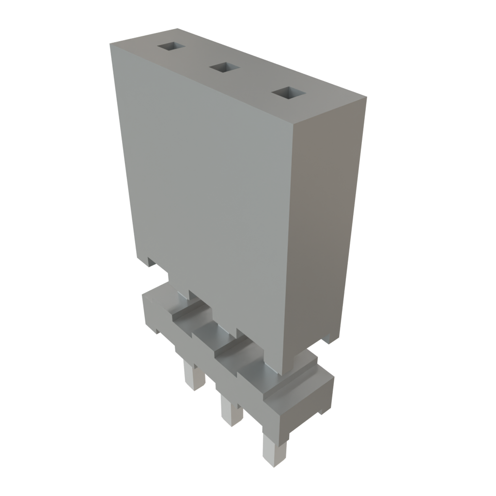 Samtec-ESQT-103-03-L-S-355 Steckverbinderleisten und Leiterplattenbuchsen Conn Elevated Socket SKT 3 POS 2mm Solder ST Top Entry Thru-Hole Layer
