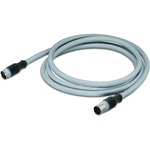 Power Supply Cable, Straight, 7 m long, fitted on both Ends, A-coded, M12 socket, Straight, M12 Plug, Straight