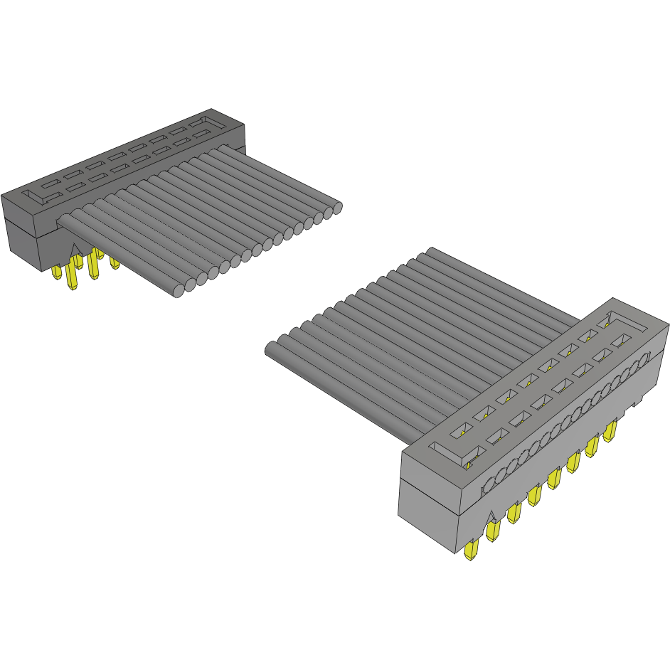 Samtec-TCMD-08-D-08.00-01 Flachband Kabelbaugruppen Cable Assembly 0.203m 28AWG 1mm 16 to 16 POS IDC Connector to IDC Connector M-M TIGER EYE™ Clamshell