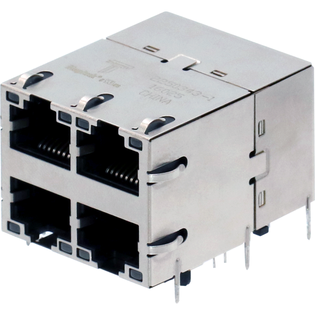 TRP Connector-2250539-1 Steckverbinder, Telefon und Telekommunikation Conn RJ-45 (4)F 32 POS 1.27mm Solder RA Thru-Hole 72 Terminal 4 Port