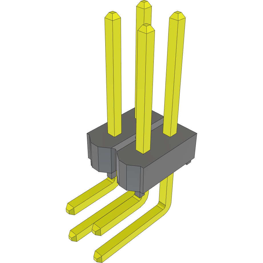 Samtec-TSW-102-25-T-D-RA Steckverbinderleisten und Leiterplattenbuchsen Conn Unshrouded Header HDR 4 POS 2.54mm Solder RA Side Entry Thru-Hole Bulk
