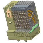 AirMax VSe Backplane Connectors, 4-Pair, 96 -position, 2mm pitch, 8 column, with left guide, Right Angle Receptacle, small press-fit