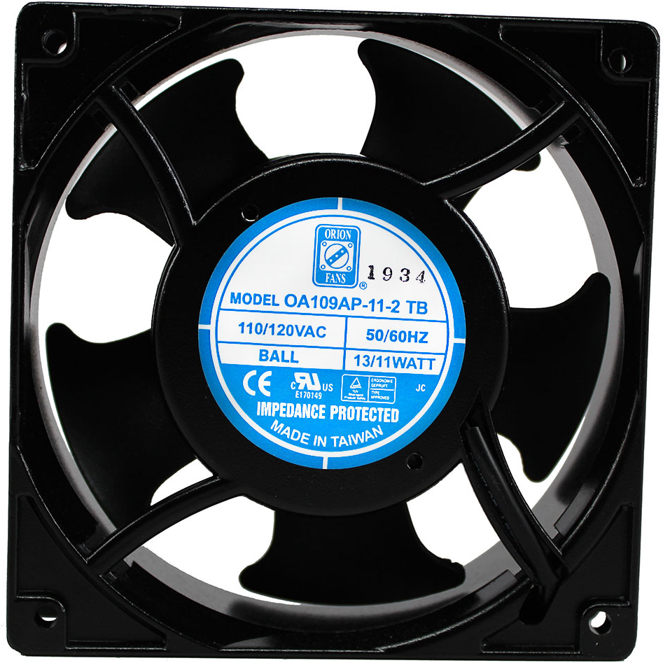 ORION FANS-OA109AP-11-2TB Gebläse und Lüfter AC Fan Axial Ball Bearing 115V 100V to 125V 75CFM/70CFM 35dB 119.5 X 119.5 X 38.5mm Middle Speed