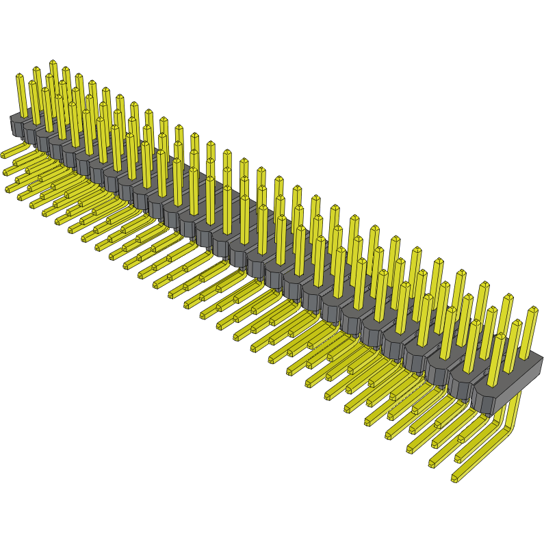 Samtec-TSW-128-08-L-T-RA Cabezales del conector y receptáculos PCB Conn Unshrouded Header HDR 84 POS 2.54mm Solder RA Side Entry Thru-Hole Bulk